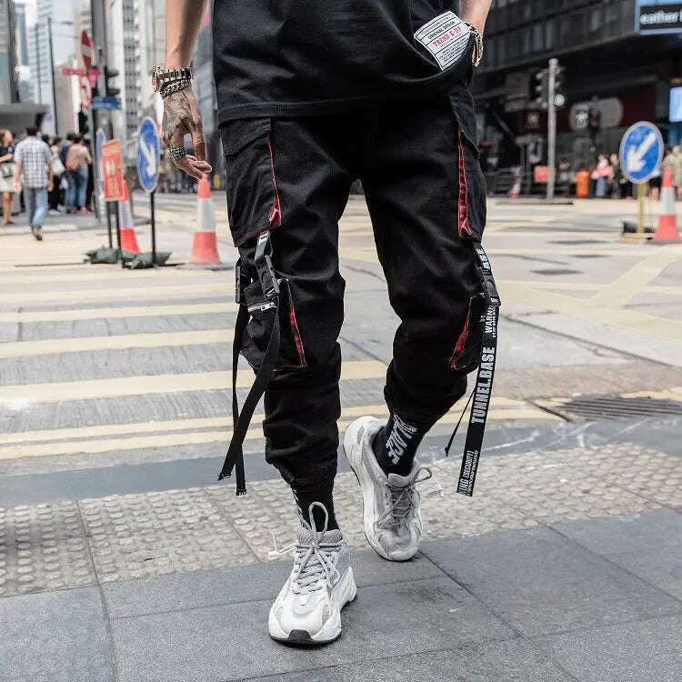 Prowow New Summer Black Hip Hop Cargo Pants Men Streetwear Cotton Joggers Fashion Sweatpants Casual Harem Trousers - KIMLUD