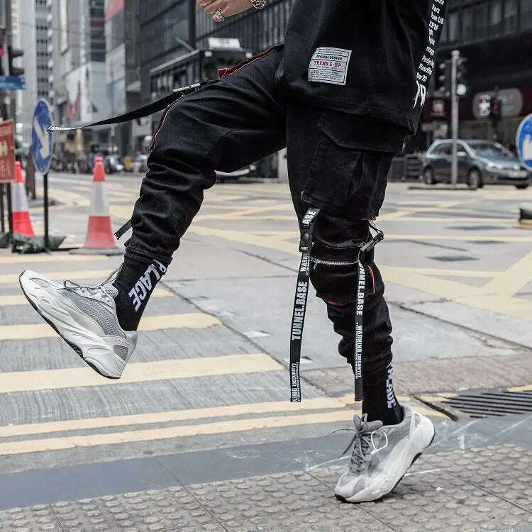 Prowow New Summer Black Hip Hop Cargo Pants Men Streetwear Cotton Joggers Fashion Sweatpants Casual Harem Trousers - KIMLUD