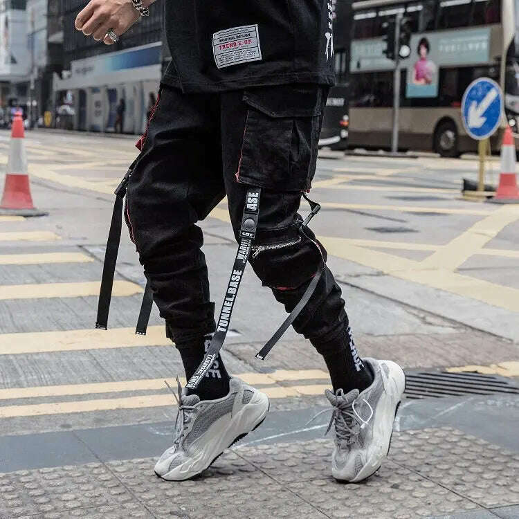 Prowow New Summer Black Hip Hop Cargo Pants Men Streetwear Cotton Joggers Fashion Sweatpants Casual Harem Trousers - KIMLUD