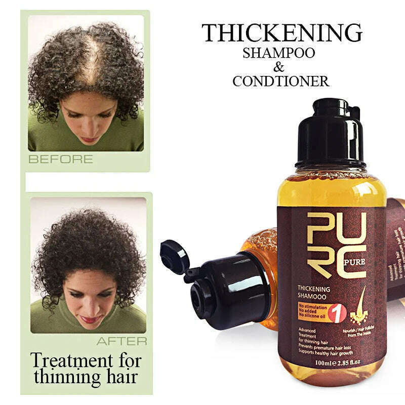 KIMLUD, PURC Herbal Ginseng Shampoo Hair Growth Essence Treatment For Hair Regrowth Serum Repair Hair Root Thicken Hair Care 11.11, KIMLUD Womens Clothes