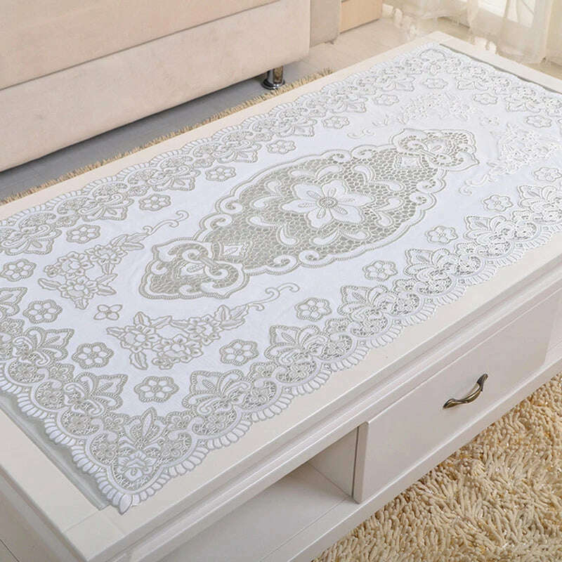 PVC Nappe Table Cloth Plastic Oilproof Dining Tablecloth Bronzing Printed Table Cover Table Mat Overlay Placemat Nappe No-clean - KIMLUD