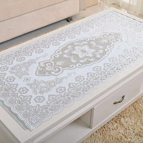 PVC Nappe Table Cloth Plastic Oilproof Dining Tablecloth Bronzing Printed Table Cover Table Mat Overlay Placemat Nappe No-clean - KIMLUD