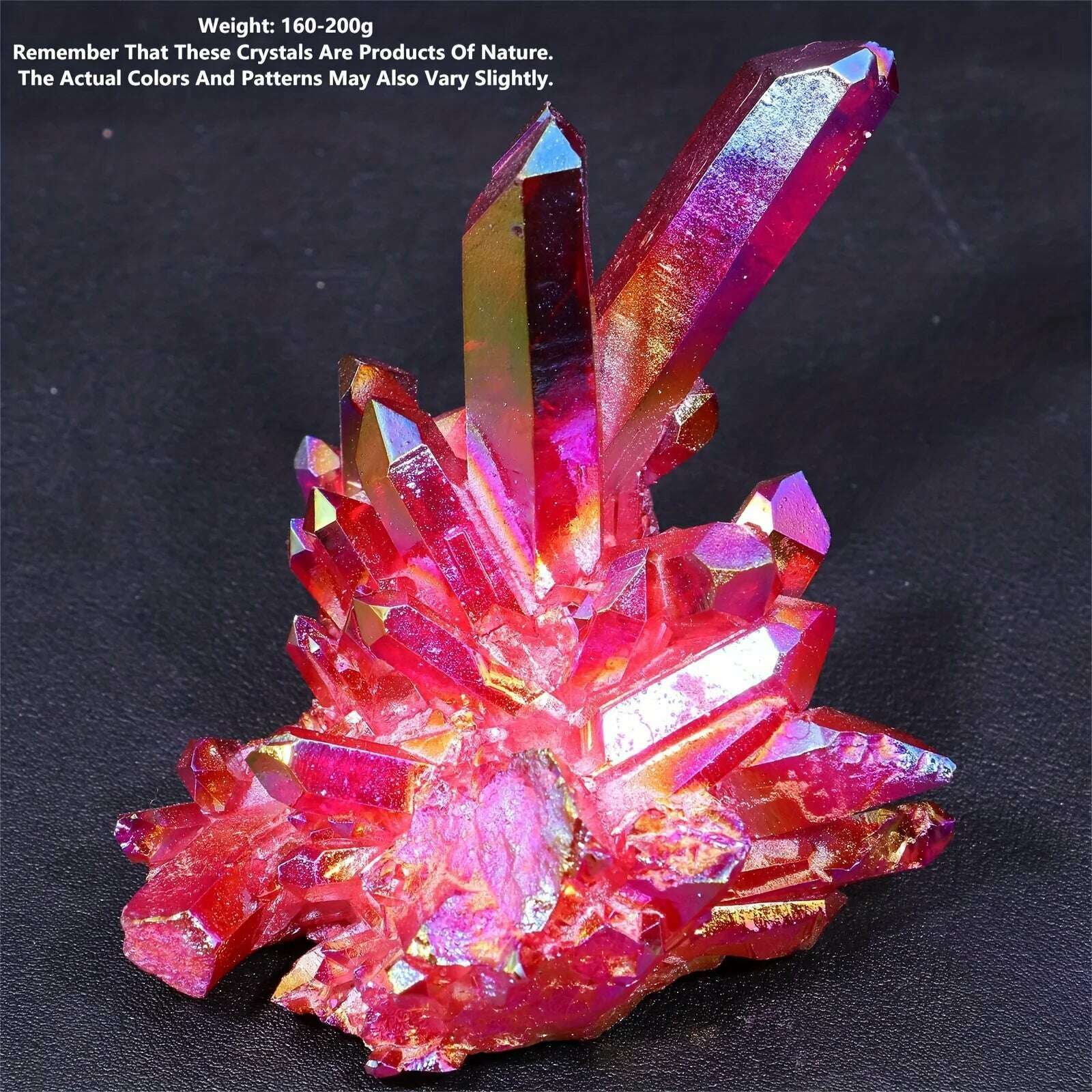 KIMLUD, Radiant Red Titanium Rainbow Aura Crystal Cluster Natural Decoration Unique Office/Home Gift Halloween and Christmas, KIMLUD Womens Clothes