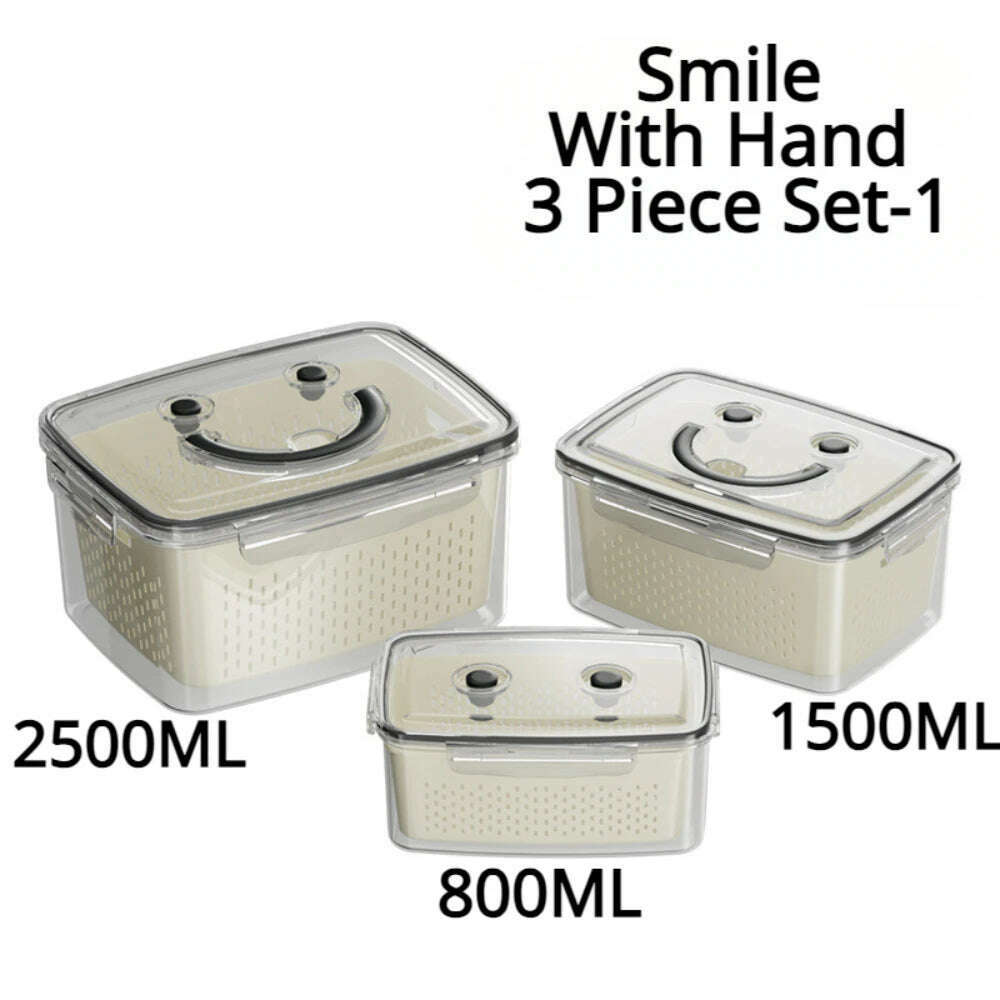 KIMLUD, Refrigerator Preservation Storage Box Drain Basket Storage Containers Sealed Box Vegetable and Fruit Food Grade Drain Box, KIMLUD Womens Clothes