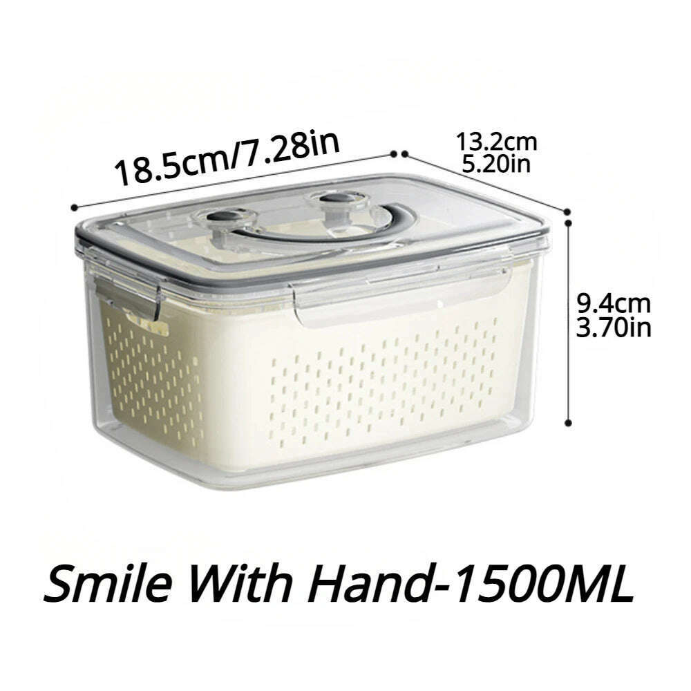 KIMLUD, Refrigerator Preservation Storage Box Drain Basket Storage Containers Sealed Box Vegetable and Fruit Food Grade Drain Box, KIMLUD Womens Clothes