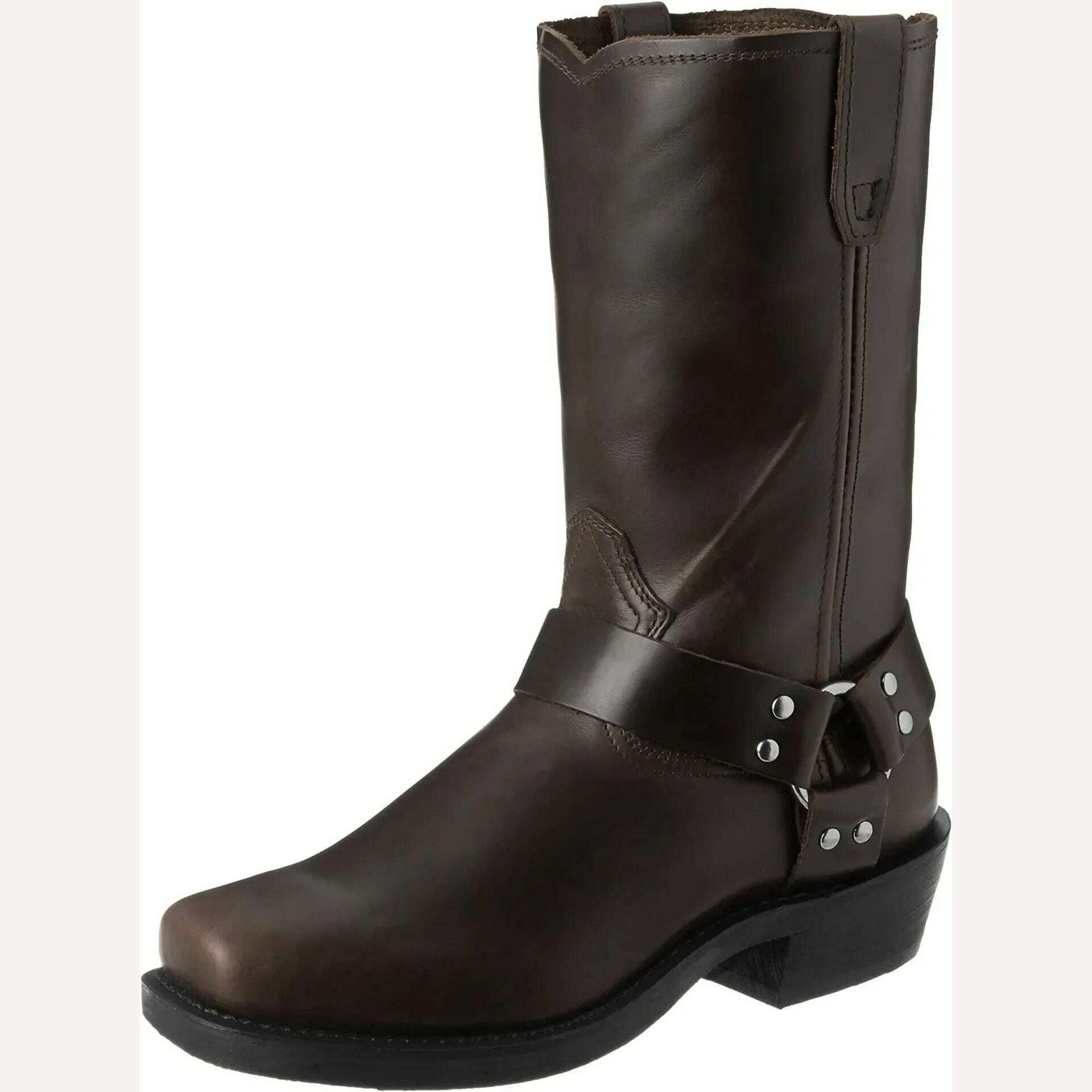 Retro Cowboy Boots Men Mid Calf Western Boots Men Pu Leather Boots Man Slip On Shoes Winter Knight Boots Booties Plus Size 39-48 - KIMLUD