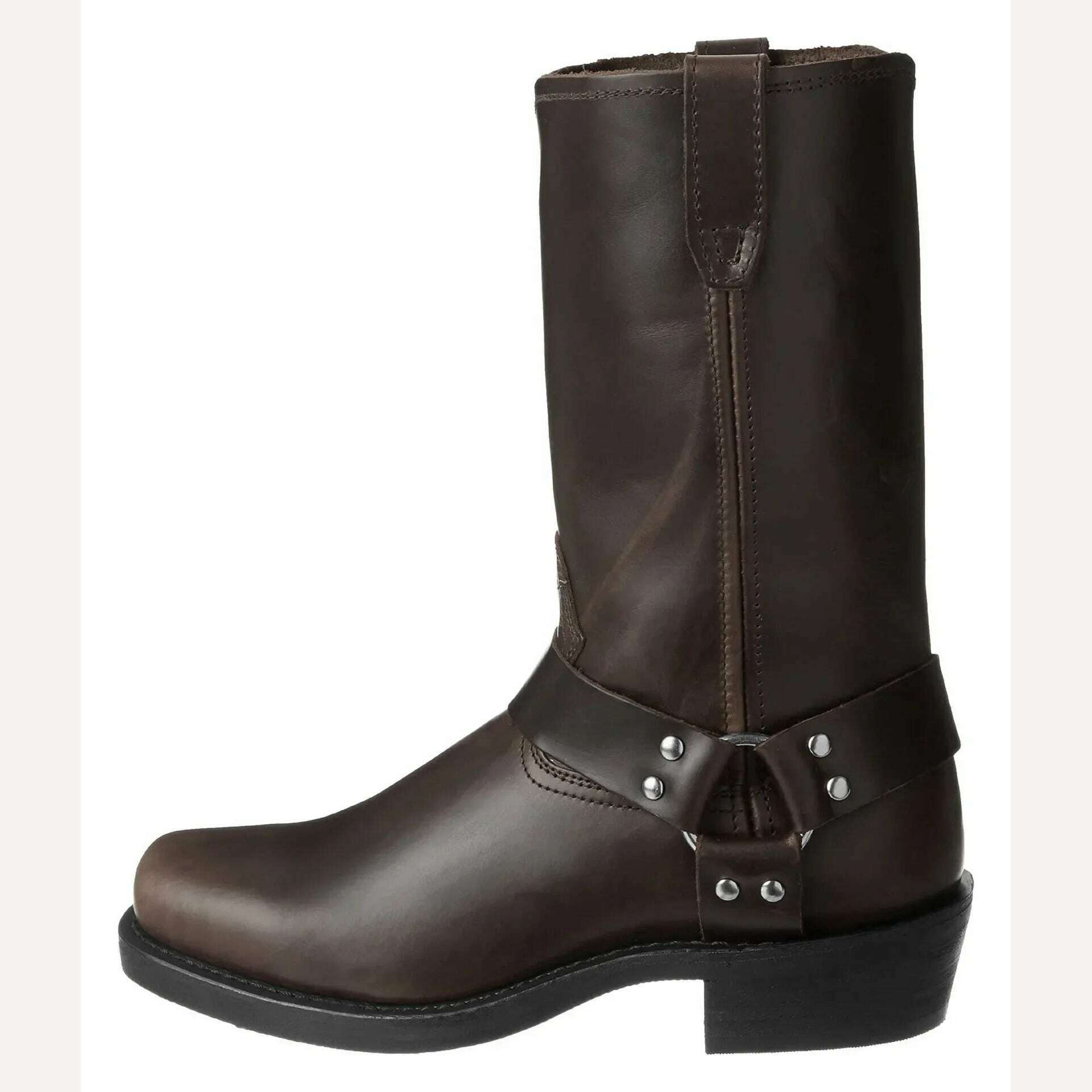 Retro Cowboy Boots Men Mid Calf Western Boots Men Pu Leather Boots Man Slip On Shoes Winter Knight Boots Booties Plus Size 39-48 - KIMLUD