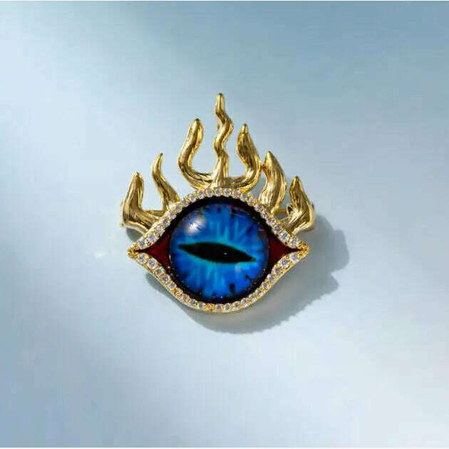 Retro Eye Earrings Ring Brooches Women's French Vintage Jewelry Sets - KIMLUD
