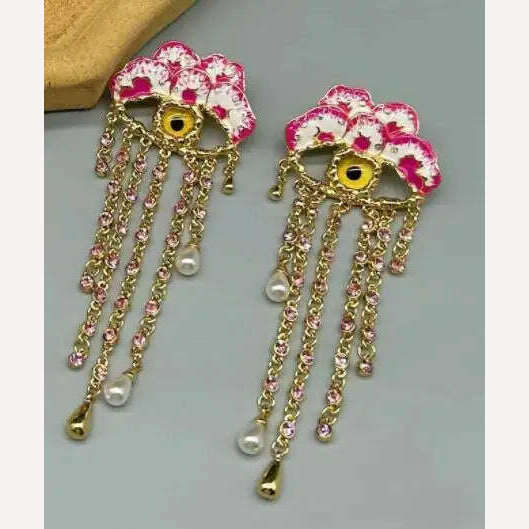 Retro Eye Earrings Ring Brooches Women's French Vintage Jewelry Sets - KIMLUD