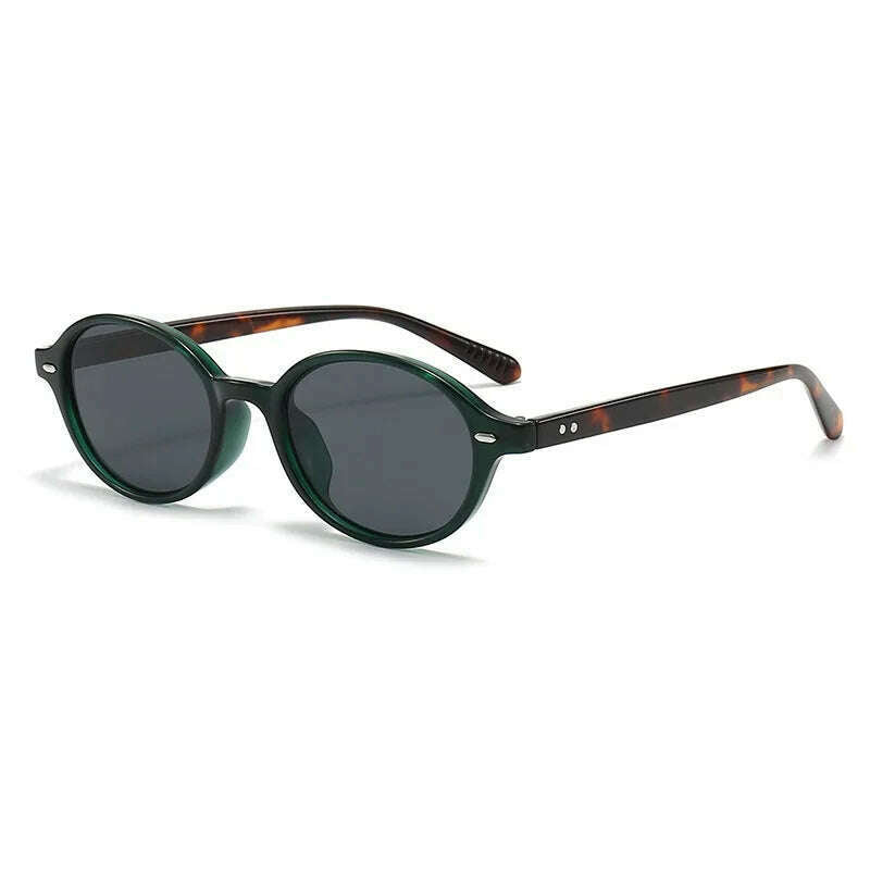 Retro Small Oval Sunglasses Women Men Rivets Shades Fashion Eyewear Luxury Sun Glasses UV400 Brand Oculus Female Gafas - KIMLUD