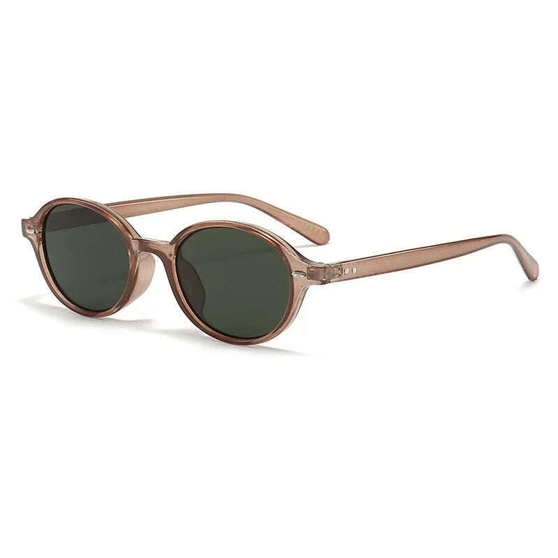 Retro Small Oval Sunglasses Women Men Rivets Shades Fashion Eyewear Luxury Sun Glasses UV400 Brand Oculus Female Gafas - KIMLUD