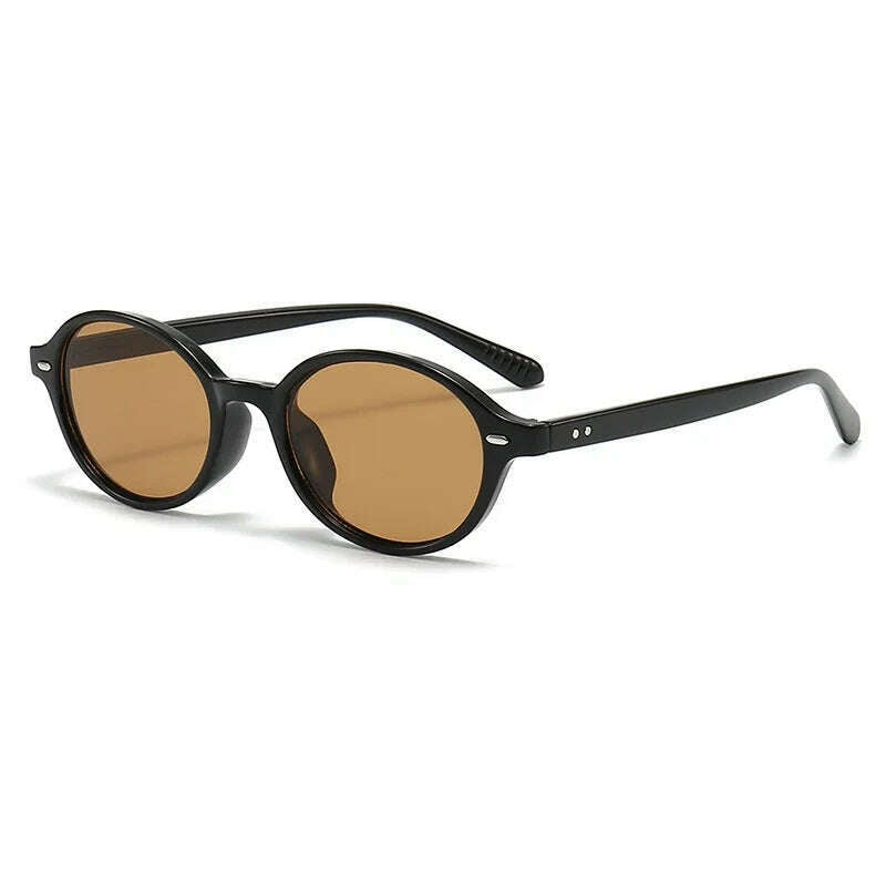 Retro Small Oval Sunglasses Women Men Rivets Shades Fashion Eyewear Luxury Sun Glasses UV400 Brand Oculus Female Gafas - KIMLUD