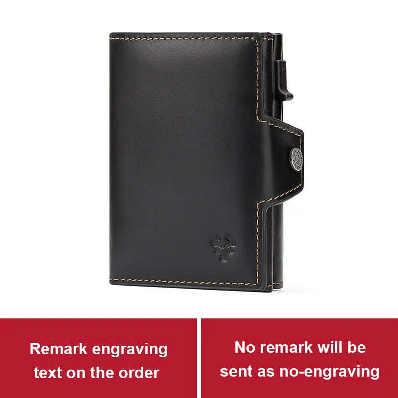 RFID Smart Pop Up Card Wallet for Men Genuine Leather Card Case for 8-10 Cards Slim Women Zip Coin Purse with Notes Compartment - KIMLUD