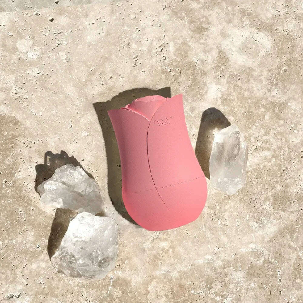 Rose Shape Portable Ice Roller for Face Reusable Ice Face Massager for Eliminate Facial Puffiness In The Morning Easy To Use - KIMLUD