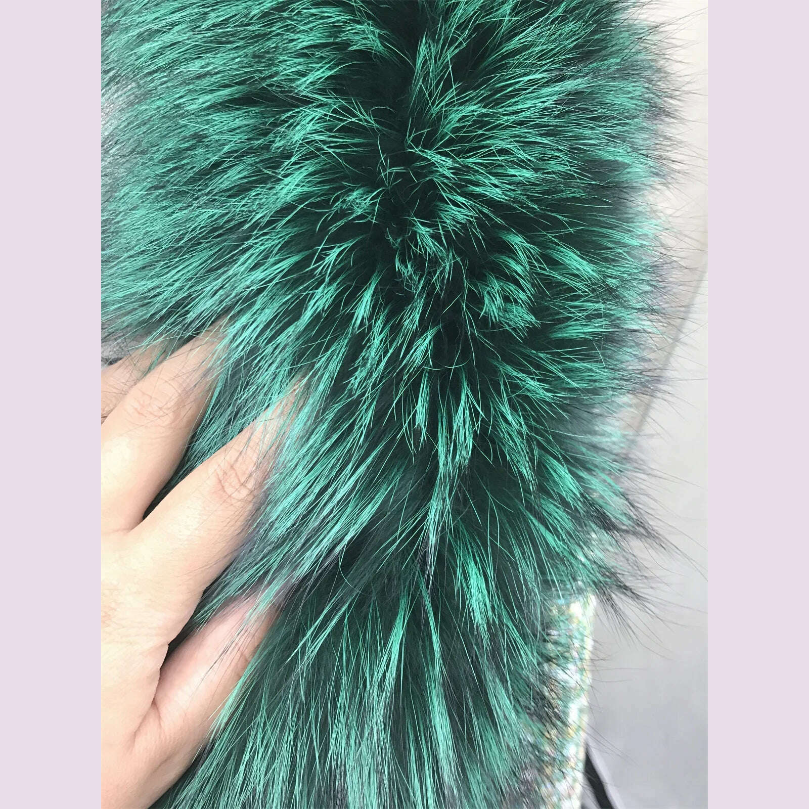 Short Coat with Real Fox Fur Collar for Women, Big Woolen Coat, Big Cuffs, Front Belt, Green Color, Autumn and Winter Fashion - KIMLUD