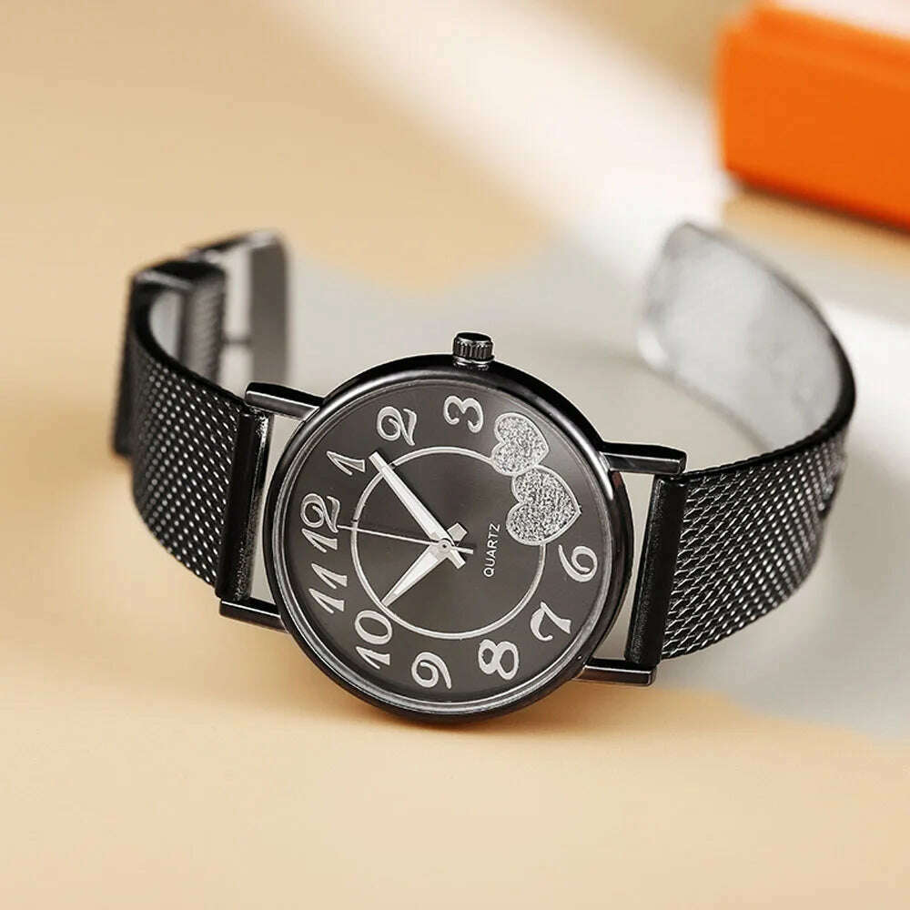 Simple Vintage Classic 2024 Fashion Casual Women Watch Ladies Mesh Belt Elegant Wild Creative Lover Quartz Wristwatch - KIMLUD