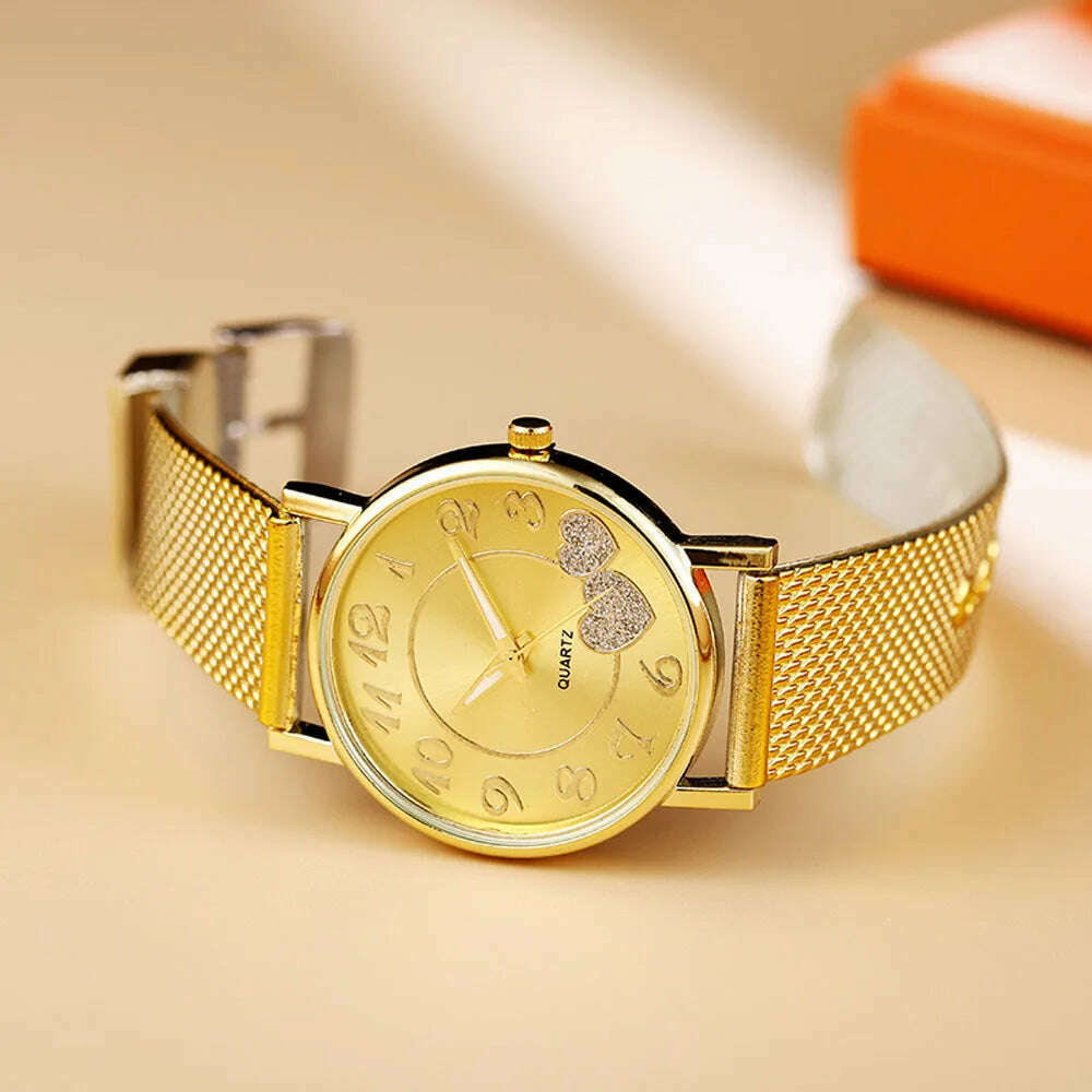 Simple Vintage Classic 2024 Fashion Casual Women Watch Ladies Mesh Belt Elegant Wild Creative Lover Quartz Wristwatch - KIMLUD