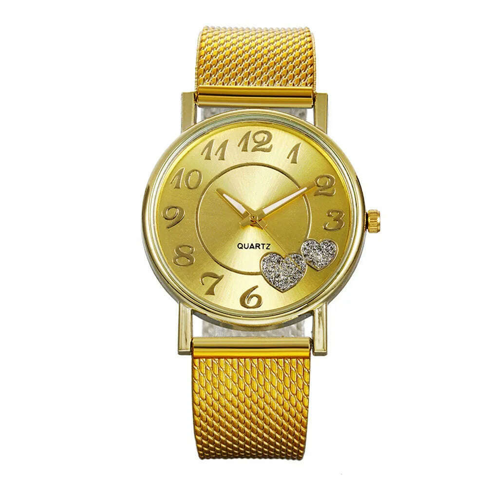Simple Vintage Classic 2024 Fashion Casual Women Watch Ladies Mesh Belt Elegant Wild Creative Lover Quartz Wristwatch - KIMLUD