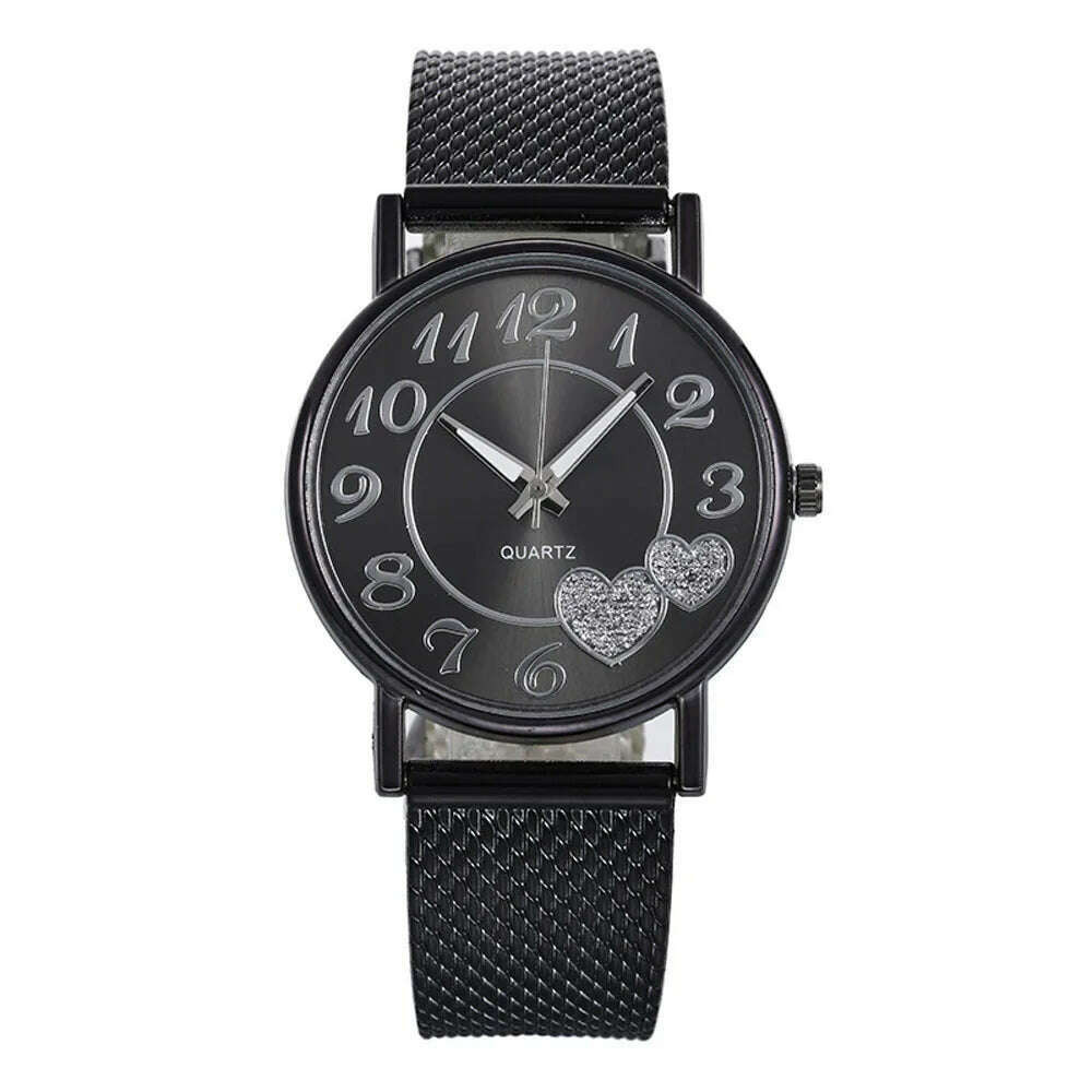 Simple Vintage Classic 2024 Fashion Casual Women Watch Ladies Mesh Belt Elegant Wild Creative Lover Quartz Wristwatch - KIMLUD