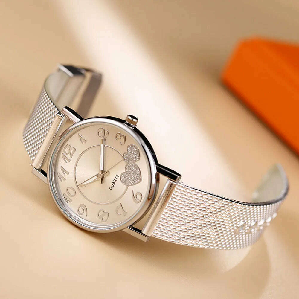Simple Vintage Classic 2024 Fashion Casual Women Watch Ladies Mesh Belt Elegant Wild Creative Lover Quartz Wristwatch - KIMLUD