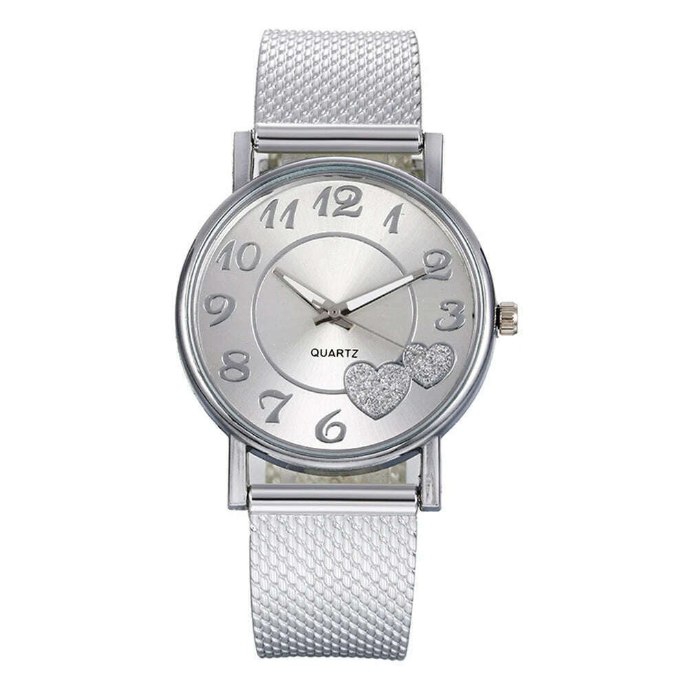 Simple Vintage Classic 2024 Fashion Casual Women Watch Ladies Mesh Belt Elegant Wild Creative Lover Quartz Wristwatch - KIMLUD