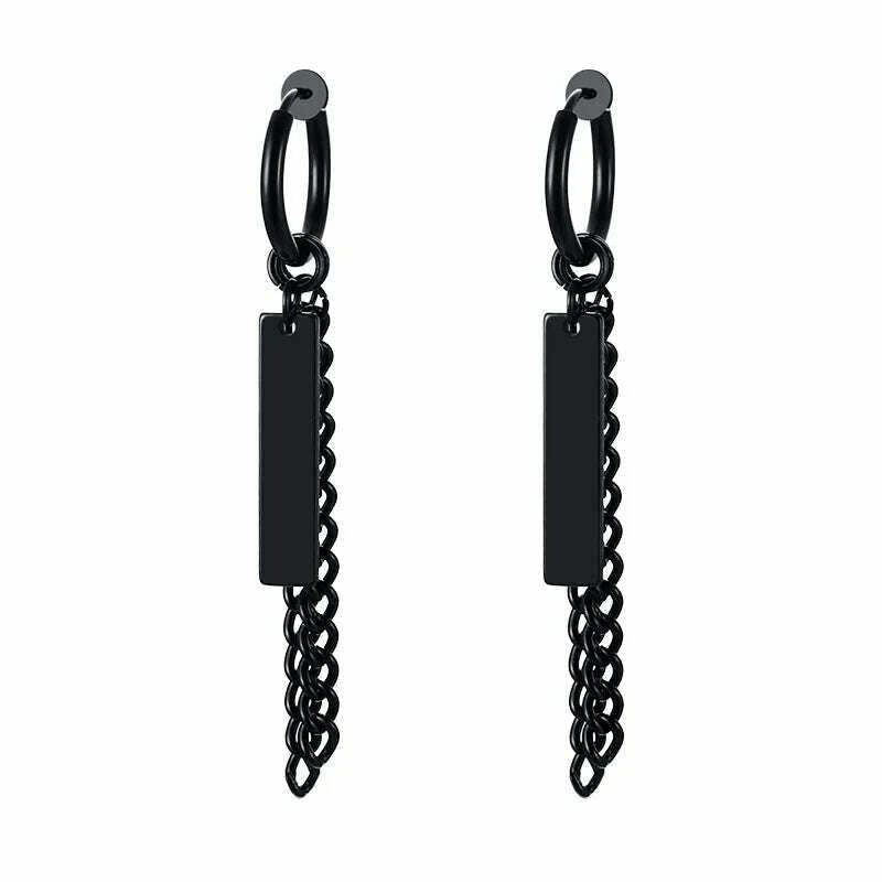 Stainless Steel Four Pointed North Star Huggie Hoops Earrings For Men Piercing Or No Piercing Cross Jewelry Gift For Her Him - KIMLUD