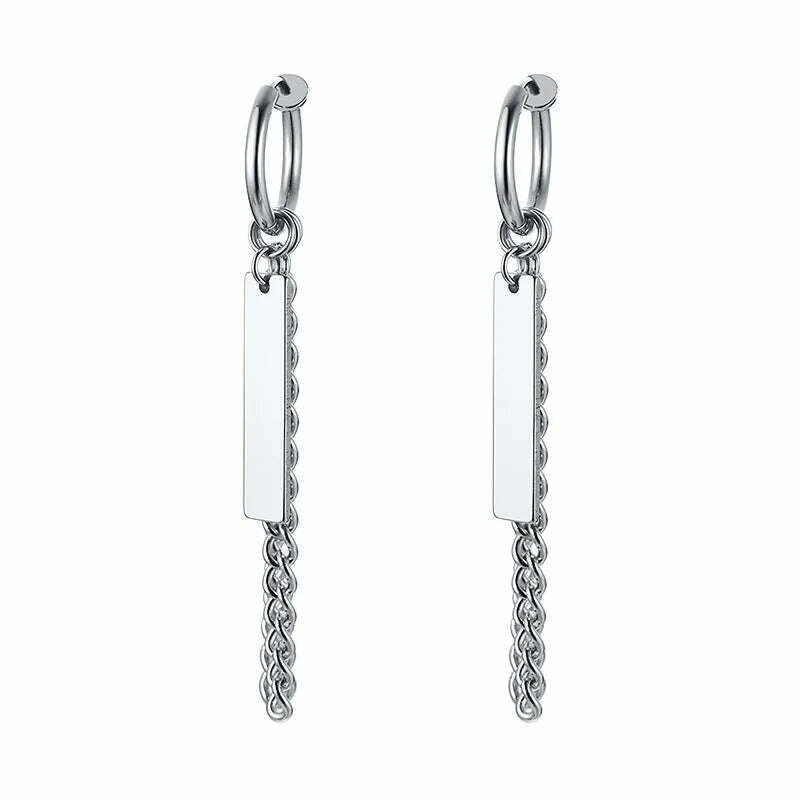 Stainless Steel Four Pointed North Star Huggie Hoops Earrings For Men Piercing Or No Piercing Cross Jewelry Gift For Her Him - KIMLUD