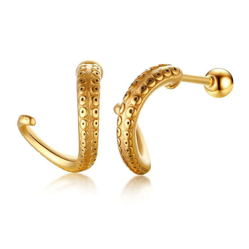 Stainless Steel Four Pointed North Star Huggie Hoops Earrings For Men Piercing Or No Piercing Cross Jewelry Gift For Her Him - KIMLUD