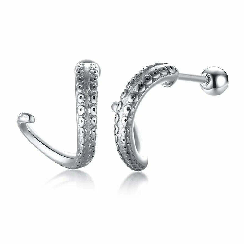 Stainless Steel Four Pointed North Star Huggie Hoops Earrings For Men Piercing Or No Piercing Cross Jewelry Gift For Her Him - KIMLUD