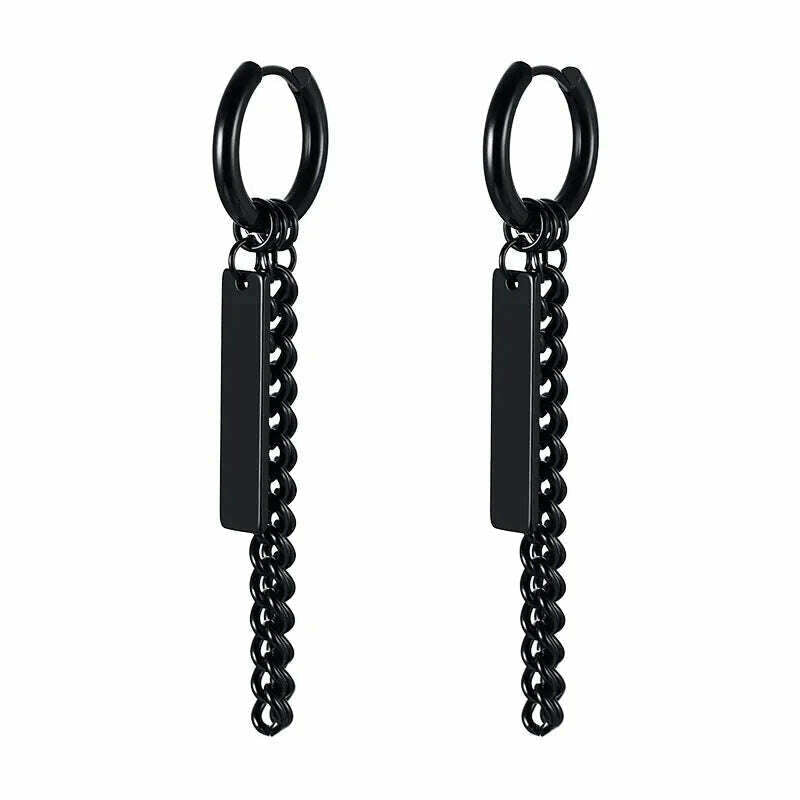 Stainless Steel Four Pointed North Star Huggie Hoops Earrings For Men Piercing Or No Piercing Cross Jewelry Gift For Her Him - KIMLUD