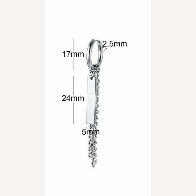 Stainless Steel Four Pointed North Star Huggie Hoops Earrings For Men Piercing Or No Piercing Cross Jewelry Gift For Her Him - KIMLUD