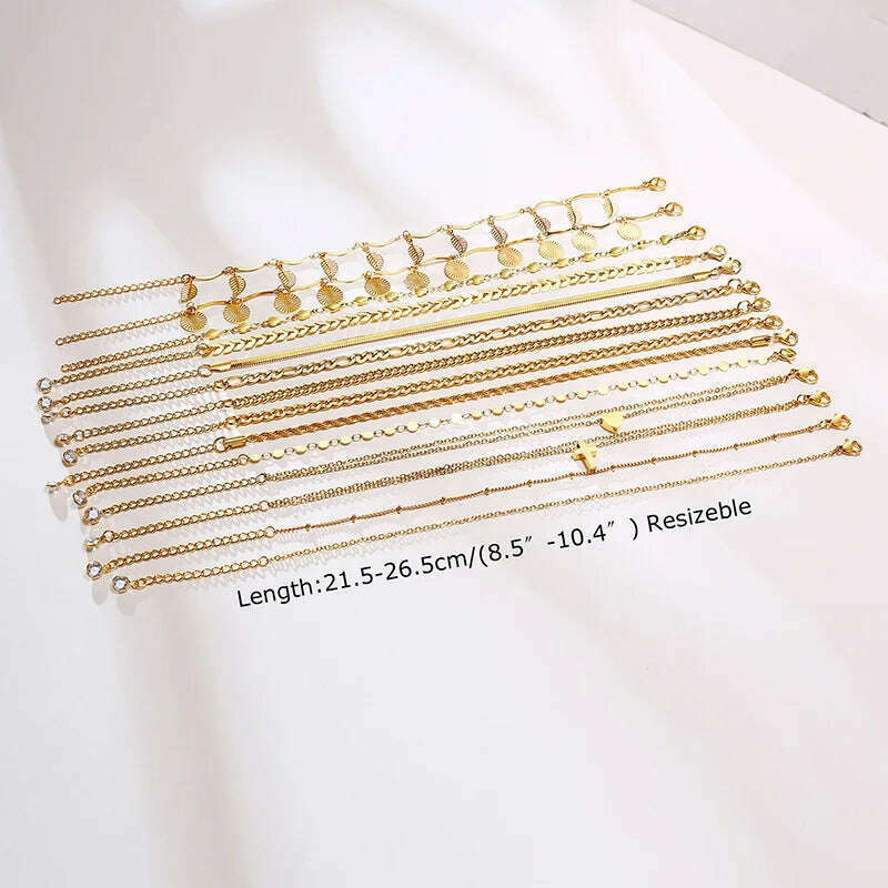 Stainless Steel Women Chain Anklet Summer Chevron Snake Ankle Foot Bracelet Gift for Her - KIMLUD
