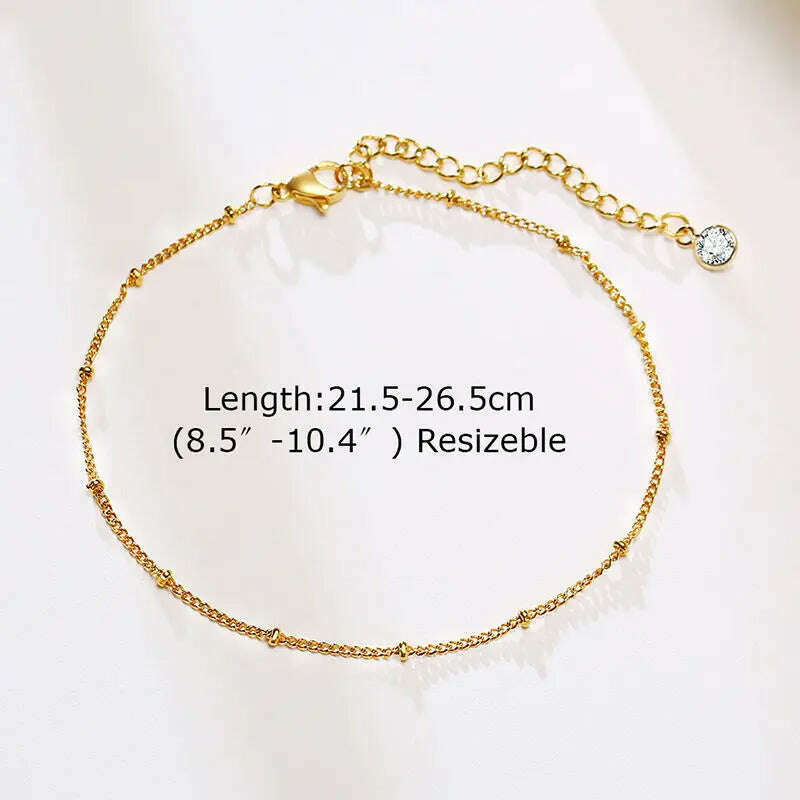 Stainless Steel Women Chain Anklet Summer Chevron Snake Ankle Foot Bracelet Gift for Her - KIMLUD