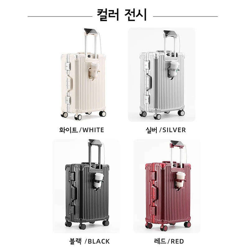 KIMLUD, SUSHIMU Suitcase Travel Suitcase Men 20 24 26 Carry-On Luggage Women PC Aluminum Frame Trolley Case TSA password lock, KIMLUD Womens Clothes