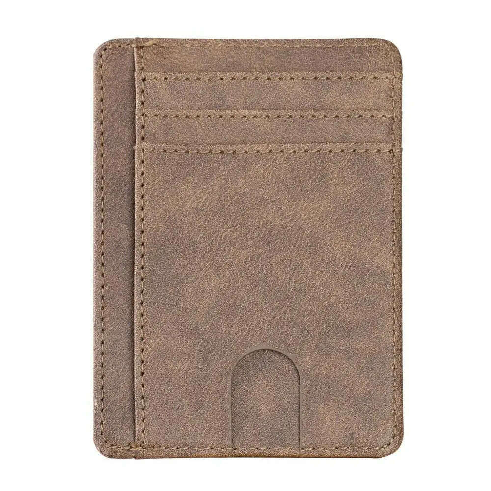 THINKTHENDO Slim RFID Blocking Leather Wallet Credit ID Card Holder Purse Money Case for Men Women 2020 Fashion Bag 11.5x8x0.5cm - KIMLUD