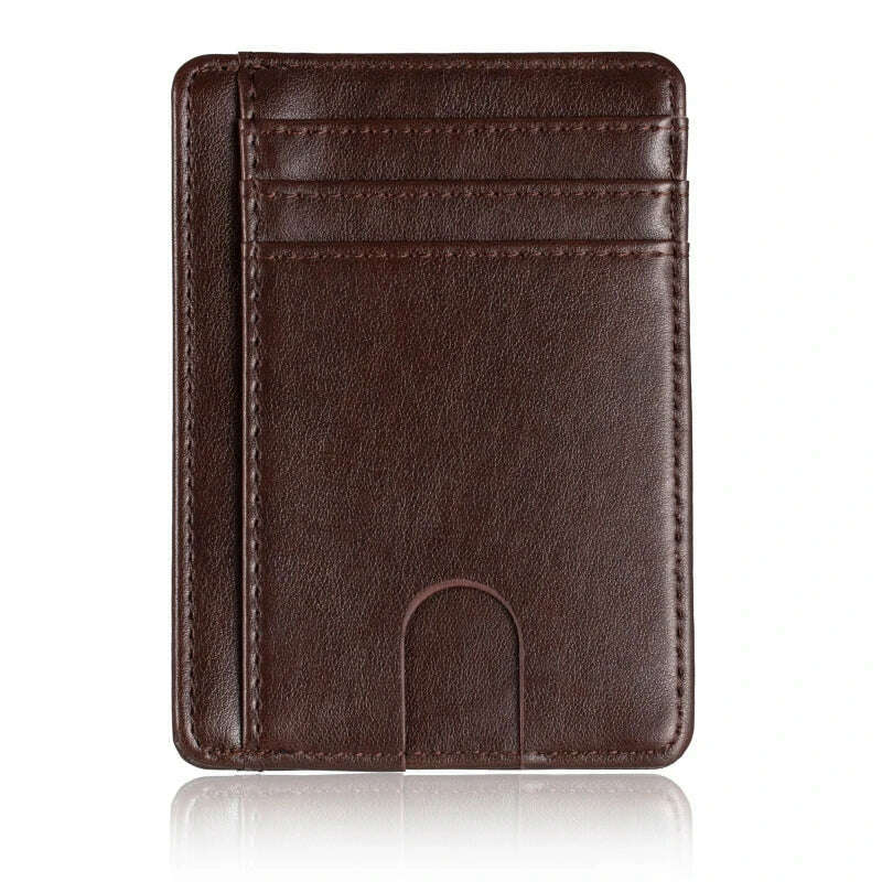 THINKTHENDO Slim RFID Blocking Leather Wallet Credit ID Card Holder Purse Money Case for Men Women 2020 Fashion Bag 11.5x8x0.5cm - KIMLUD