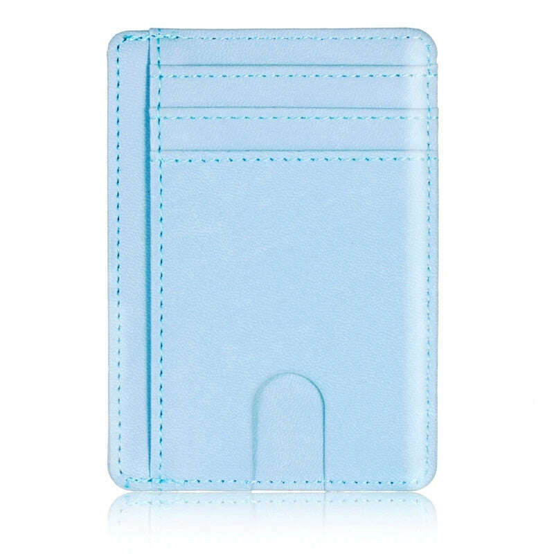 THINKTHENDO Slim RFID Blocking Leather Wallet Credit ID Card Holder Purse Money Case for Men Women 2020 Fashion Bag 11.5x8x0.5cm - KIMLUD