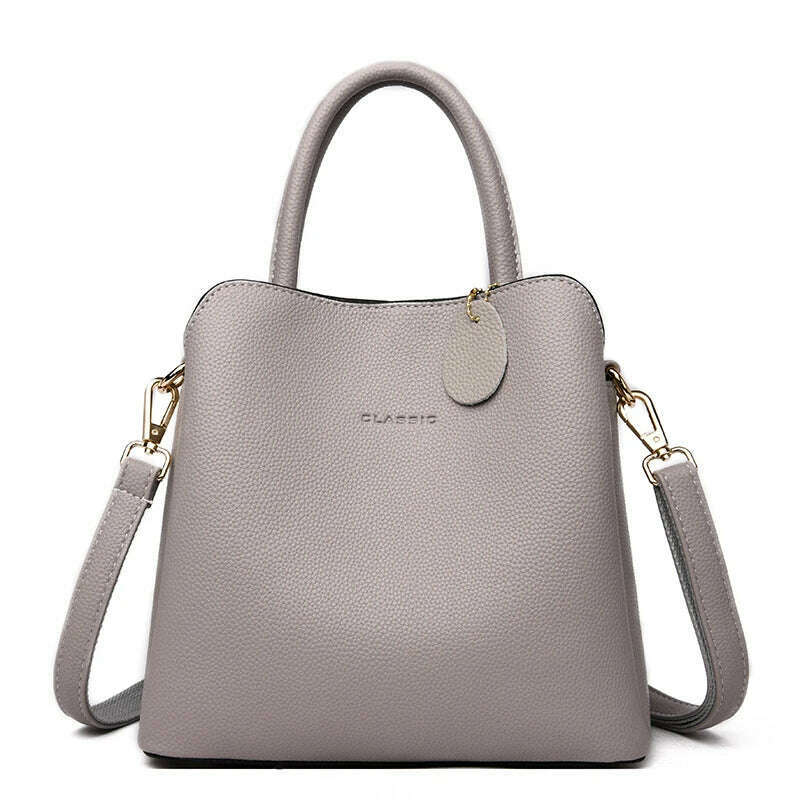 Three Layers Luxury Handbags For Women Designer High Quality Leather Crossbody Shoulder Bags Ladies Casual Tote Bag Sac A Main - KIMLUD