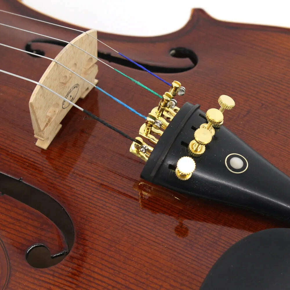 TONGLING Handmade Advanced Violin Oil Varnish Nature Flamed Maple Violin 4/4 Spruce Plate Ebony Parts with Bow Case Tuner - KIMLUD