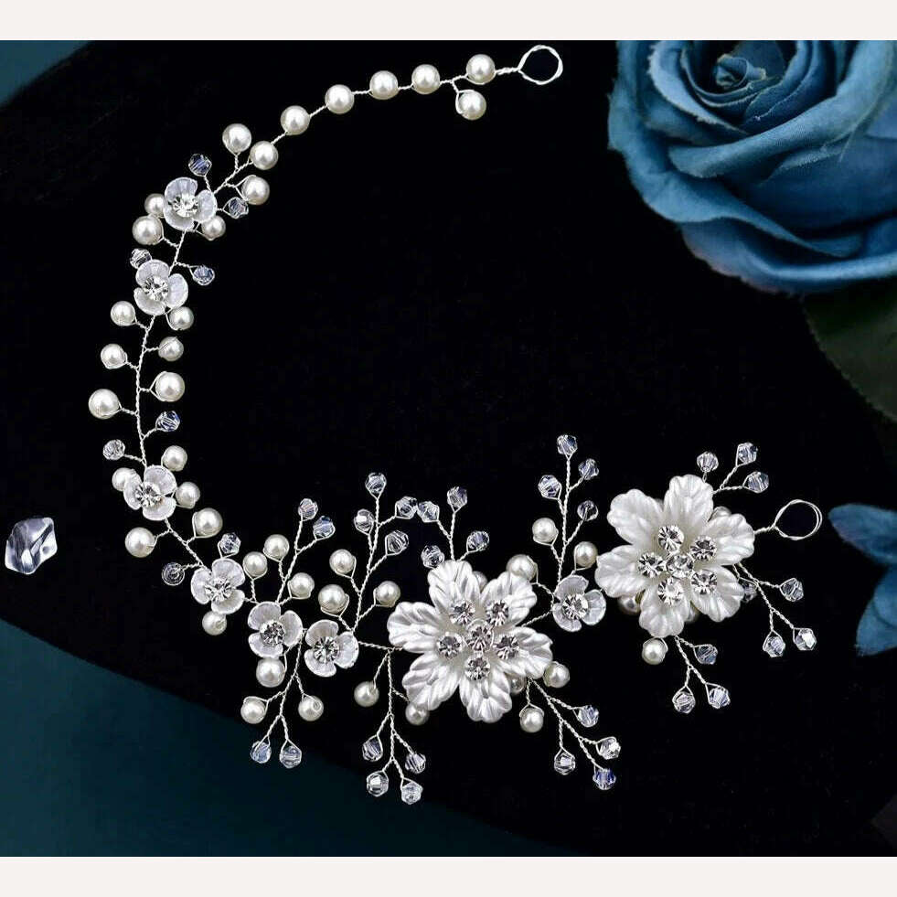 TOPQUEEN HP135 Wedding Hair Comb Bridal Hair Ornaments Crystal Pearl Beaded Hair Clip Hair Accessories Handmade Women Tiara - KIMLUD