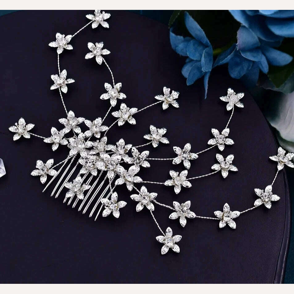 TOPQUEEN HP135 Wedding Hair Comb Bridal Hair Ornaments Crystal Pearl Beaded Hair Clip Hair Accessories Handmade Women Tiara - KIMLUD