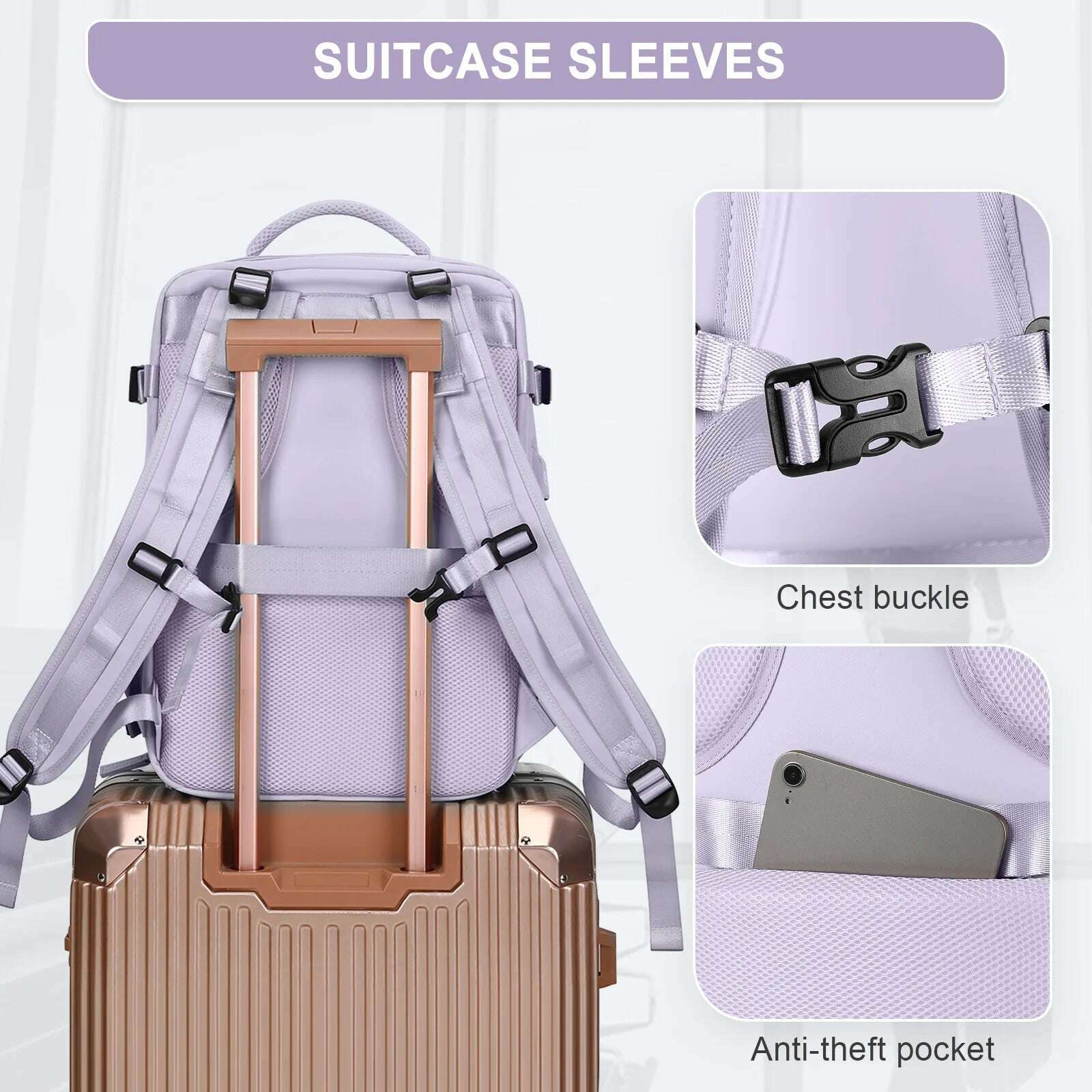 Travel Backpack for Women, Carry On Backpack,TSA Laptop Backpack Flight Approved, College Nurse Bag Casual Daypack for Weekender - KIMLUD