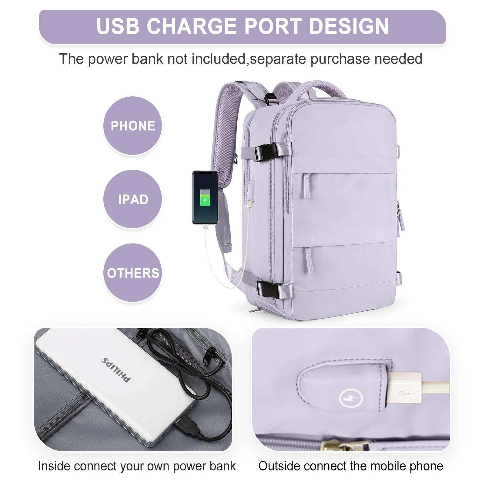 Travel Backpack for Women, Carry On Backpack,TSA Laptop Backpack Flight Approved, College Nurse Bag Casual Daypack for Weekender - KIMLUD
