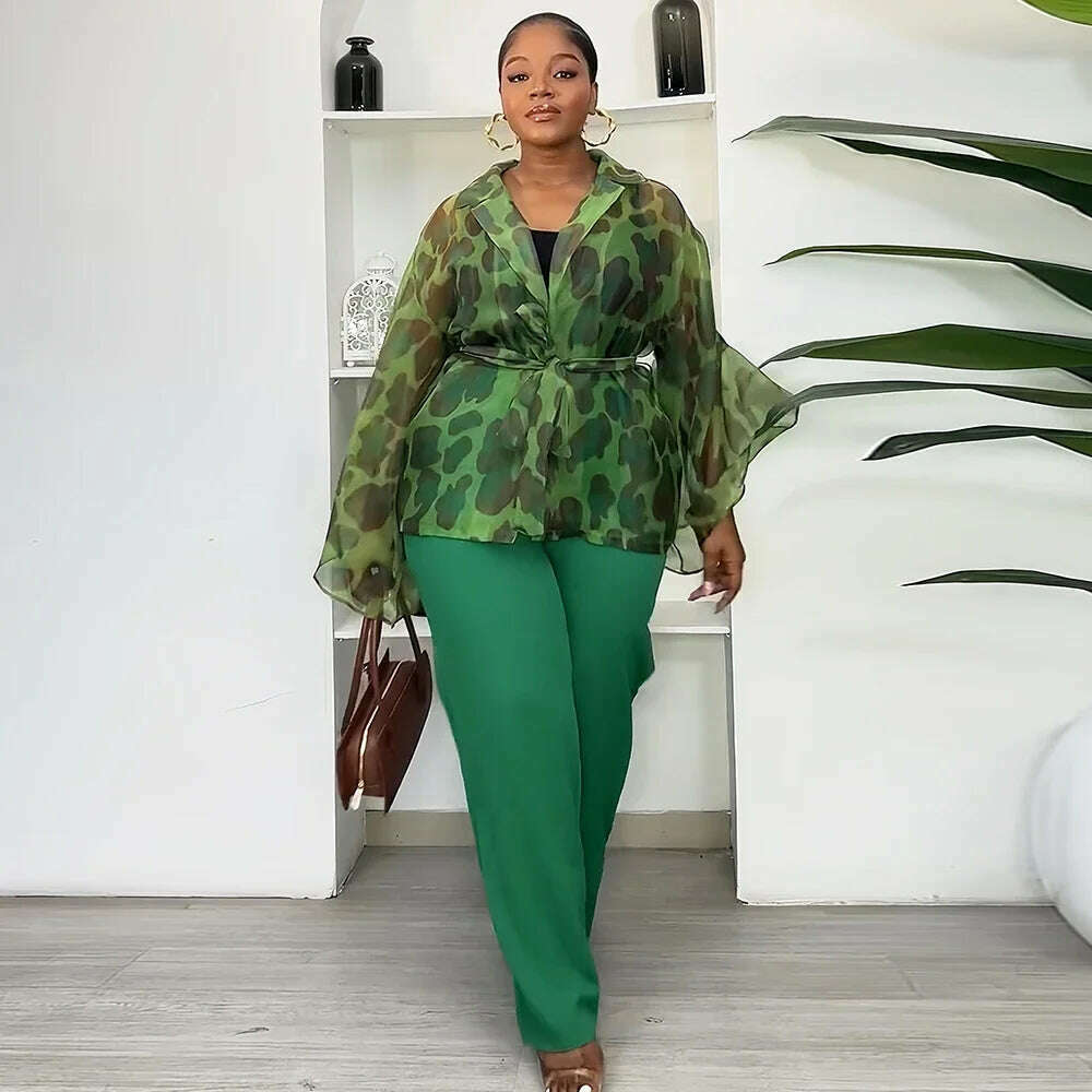KIMLUD, Two 2 Piece Pant Sets Women Outfit Summer Clothes African Dresses for Women 2025 New in Sexys Matching Set Dames Africa Clothing, KIMLUD Womens Clothes