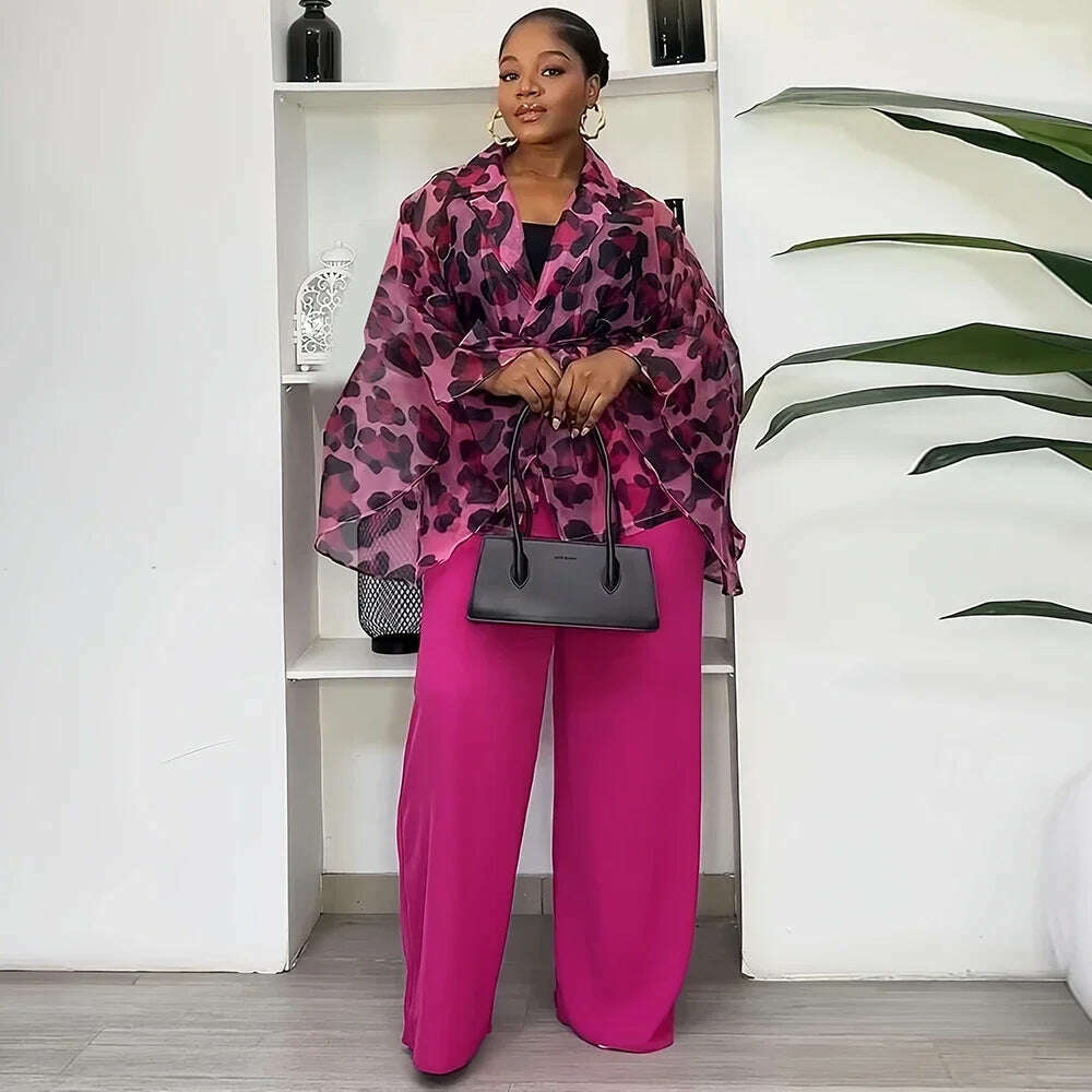 KIMLUD, Two 2 Piece Pant Sets Women Outfit Summer Clothes African Dresses for Women 2025 New in Sexys Matching Set Dames Africa Clothing, Red / L, KIMLUD APPAREL - Womens Clothes