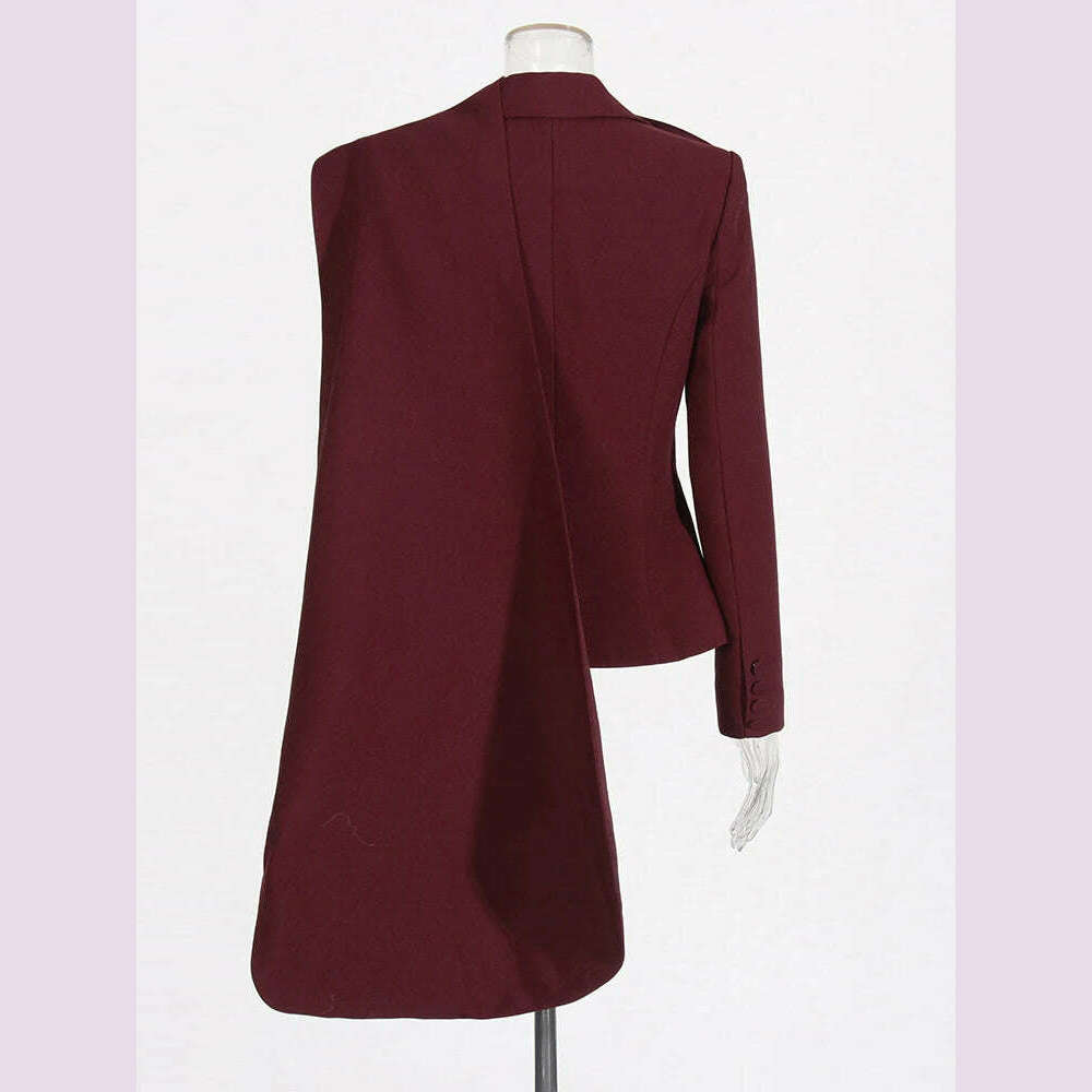 TWOTWINSTYLE Solid Spliced Pockets Jackets For Women Scarf Collar Long Sleeve Temperament Designer Coats Female Fashion Style - KIMLUD