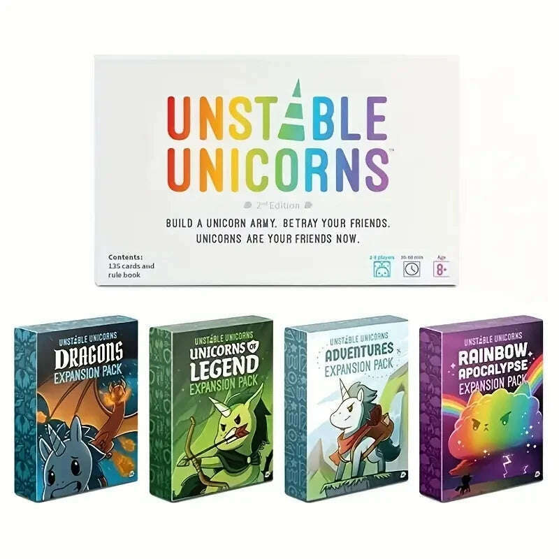KIMLUD, UNICORNS BOARD CARD Game, KIMLUD Womens Clothes
