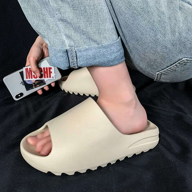 Unisex House Shoes Non-Slip thick Soft Platform Slide Sandals for Women Men Indoor Outdoor Shower Bathroom Slipper for Adult - KIMLUD