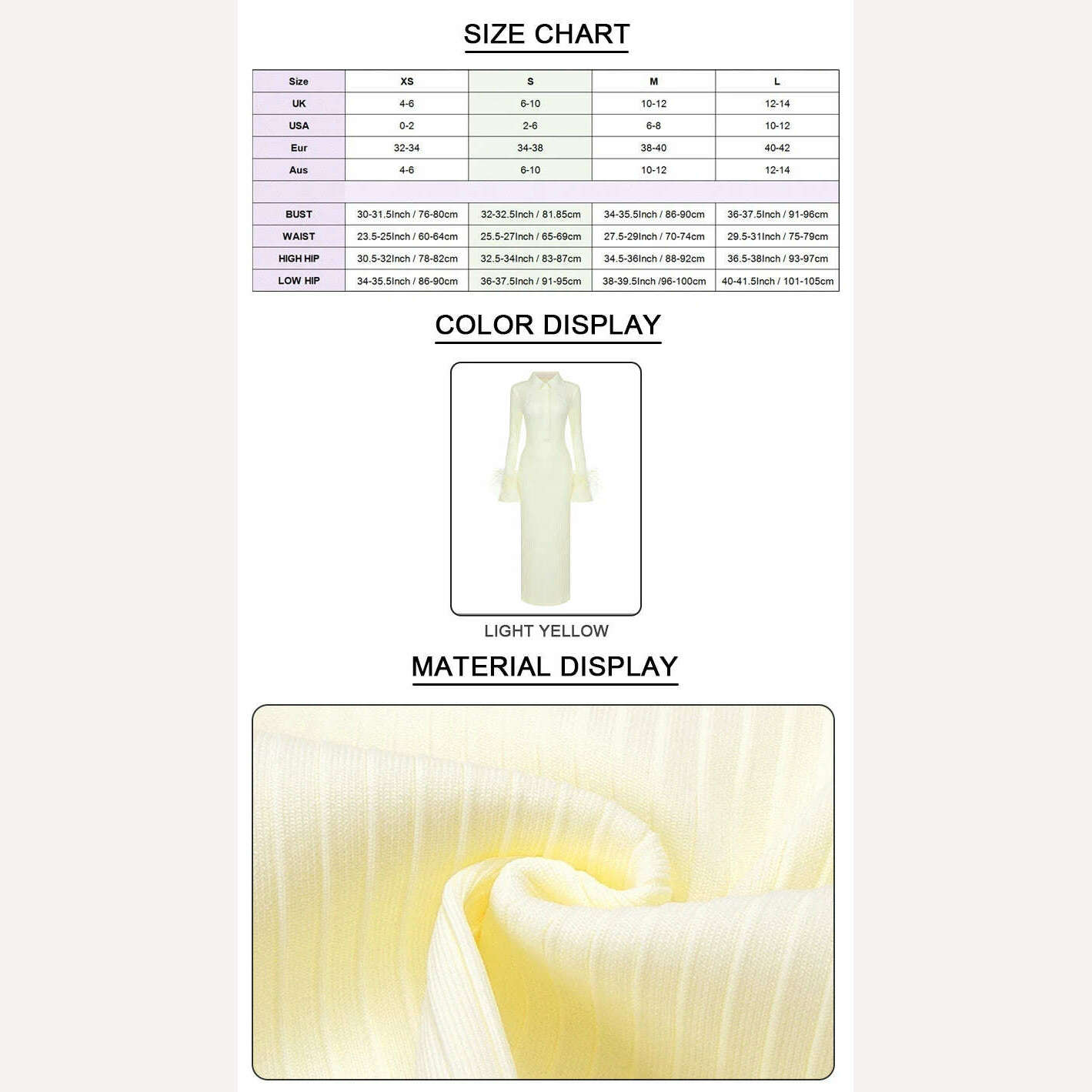 VC Light Yellow Maxi Dress Women Elegant Bodycon Bandage Long Sleeve Feather Design Party Dress Vestidos - KIMLUD