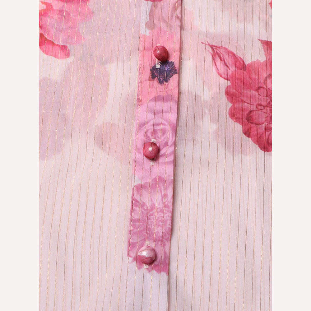 VGH Patchwork Lace Up Printing Vintage Dresses For Women Round Neck Long Sleeve High Waist Spliced Button Elegant Dress Female - KIMLUD